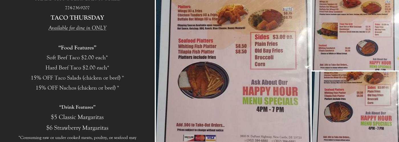 Sharp Shooters Sports Bar Menu