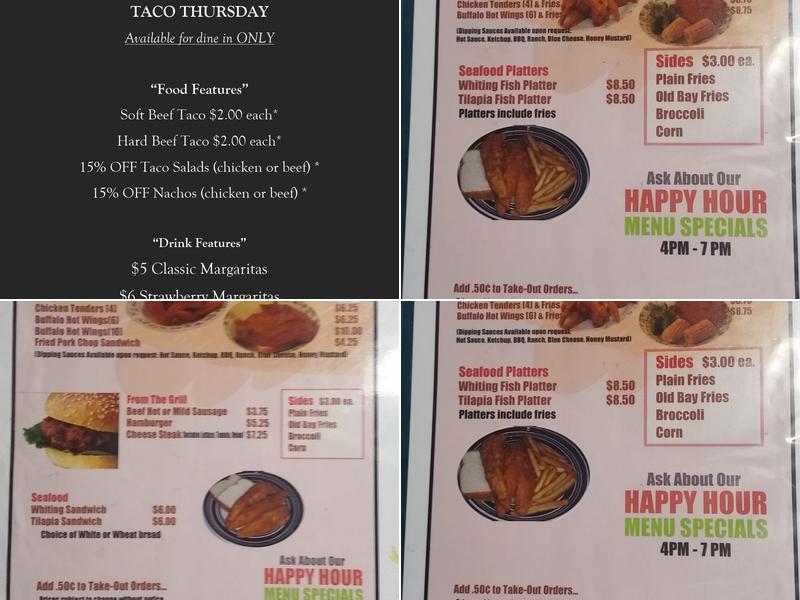 Sharp Shooters Sports Bar Menu