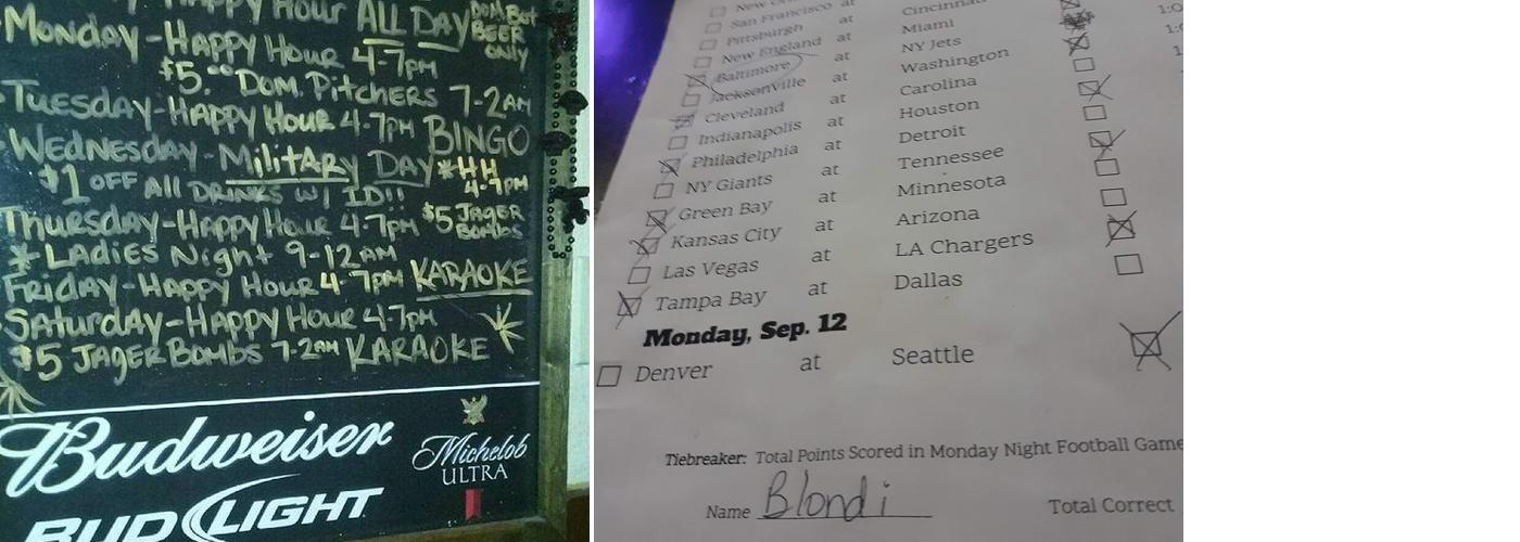 Bald Eagle Pub Menu