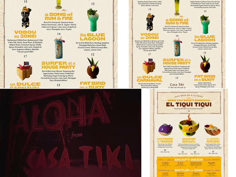 Casa Tiki Menu