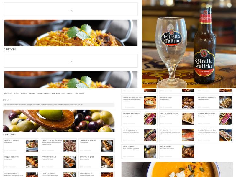 El Gallego Spanish Food Menu