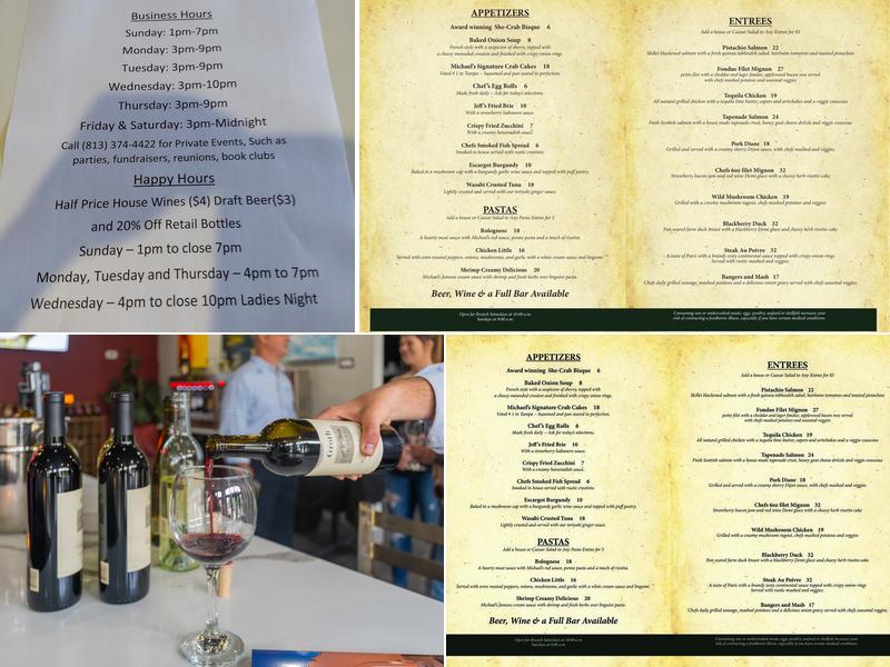 Tampa Wine Room Menu