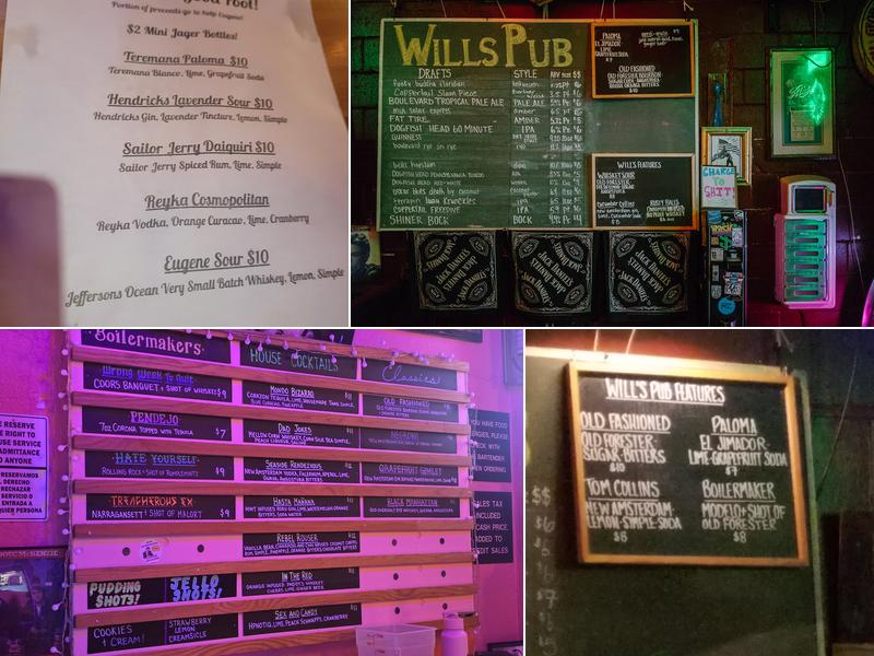 Will's Pub Menu