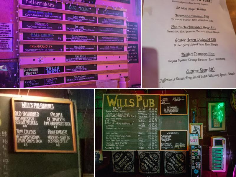 Will's Pub Menu
