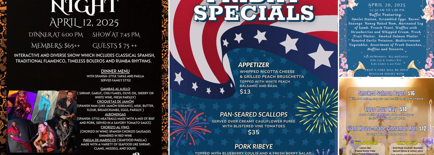 Prop & Fore Lounge Menu