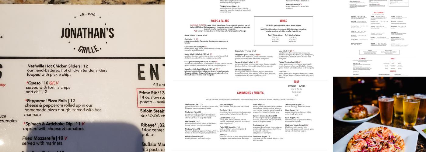 Jonathan's Grille Menu
