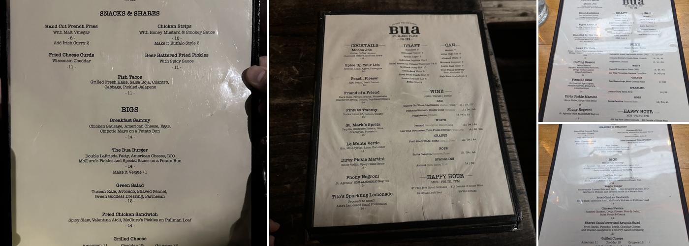 Bua Menu