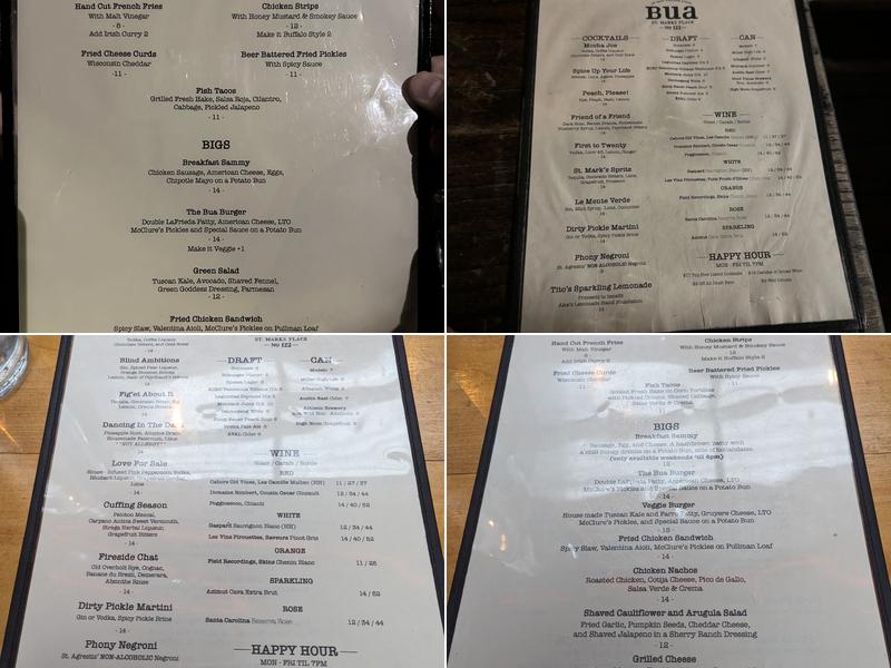 Bua Menu