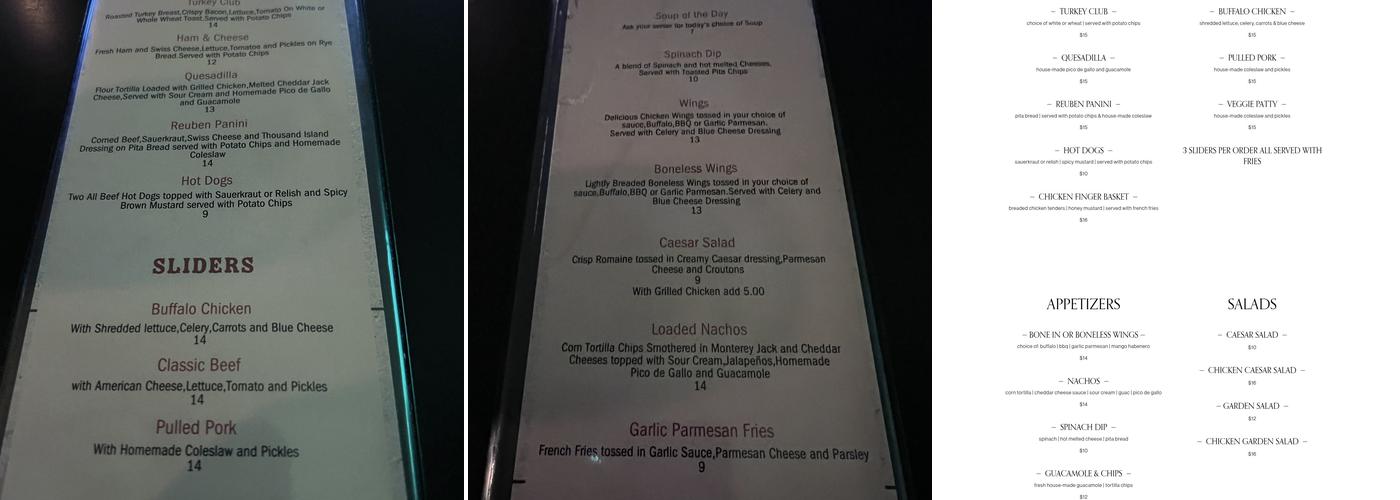 McAnn's Menu