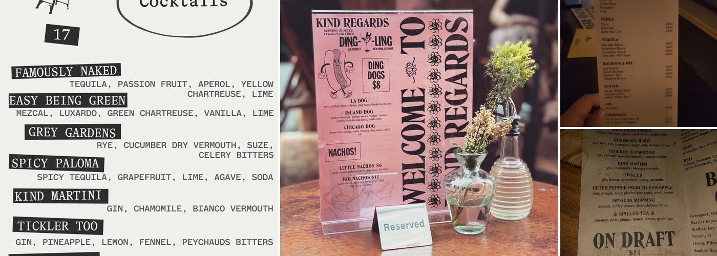 Kind Regards Menu