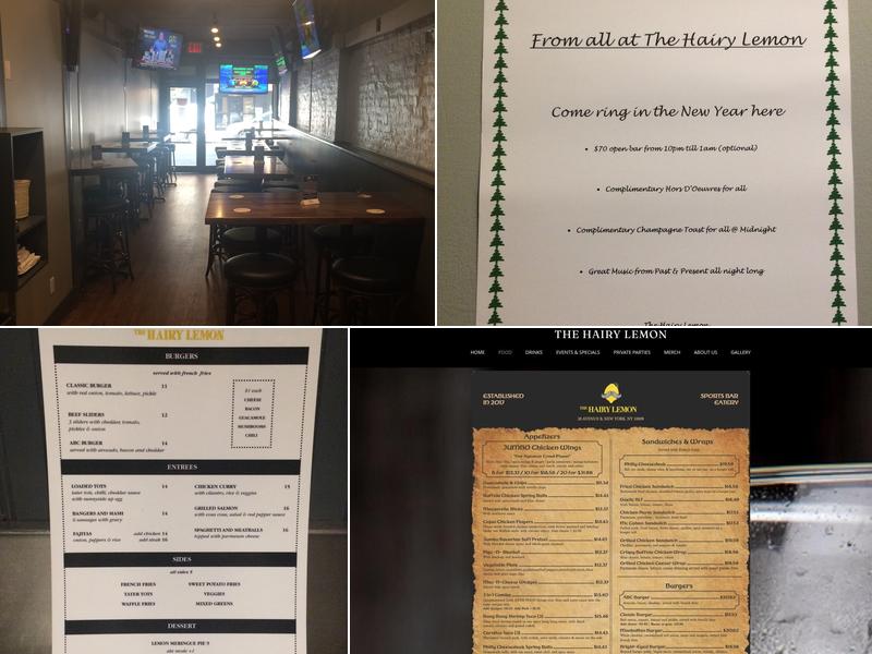 The Hairy Lemon Menu