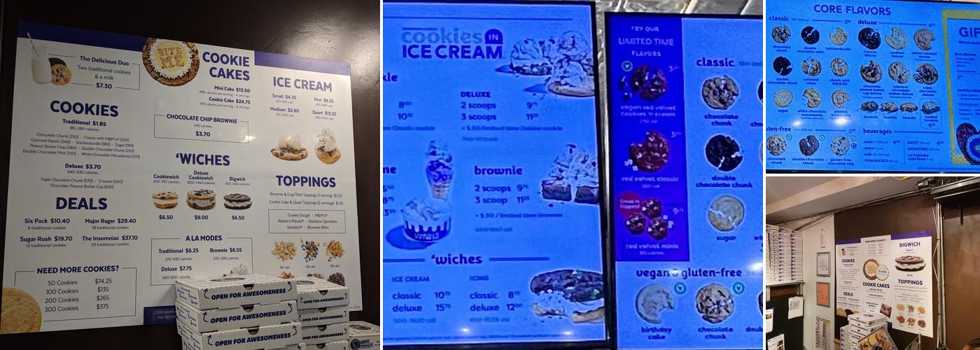 Insomnia Cookies Menu