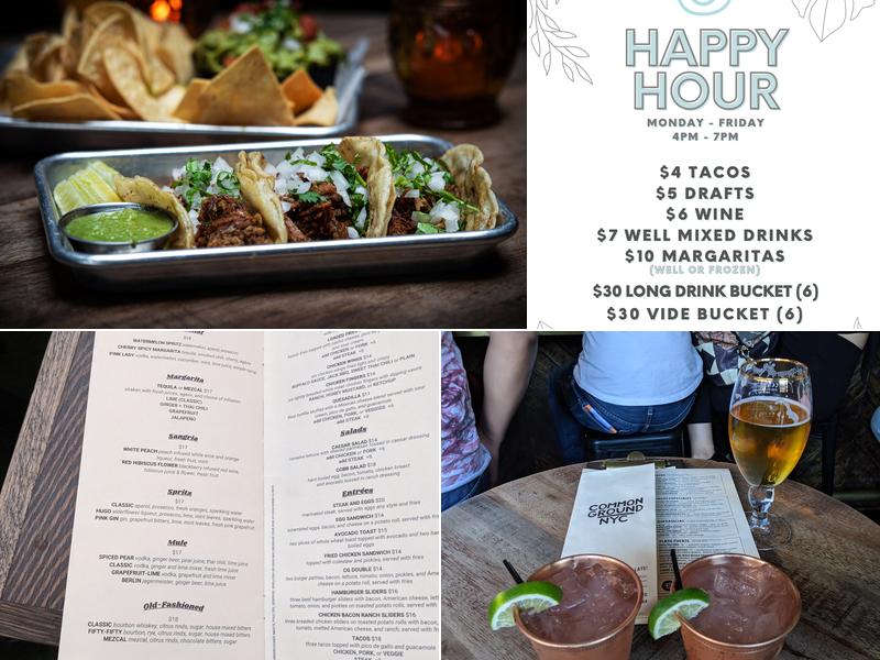 Common Ground Bar Menu