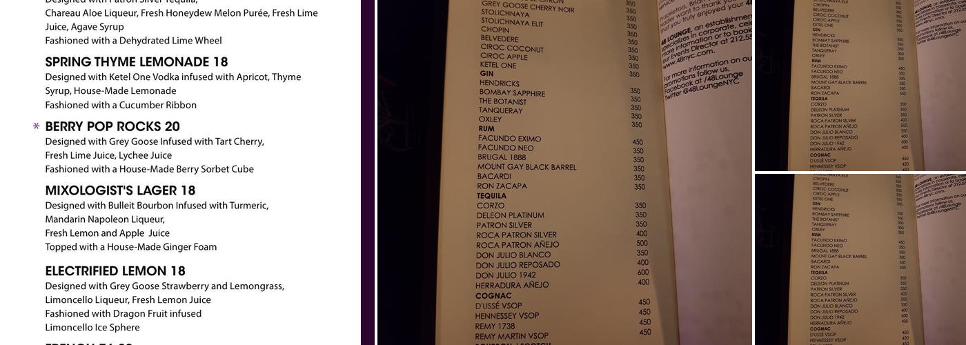 48 Lounge Menu