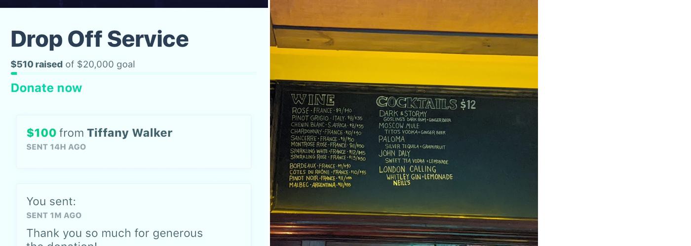 Drop Off Service Menu