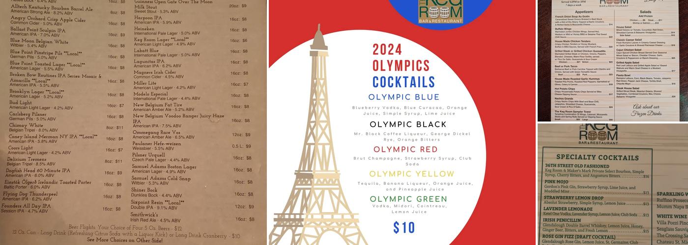 The Keg Room Menu