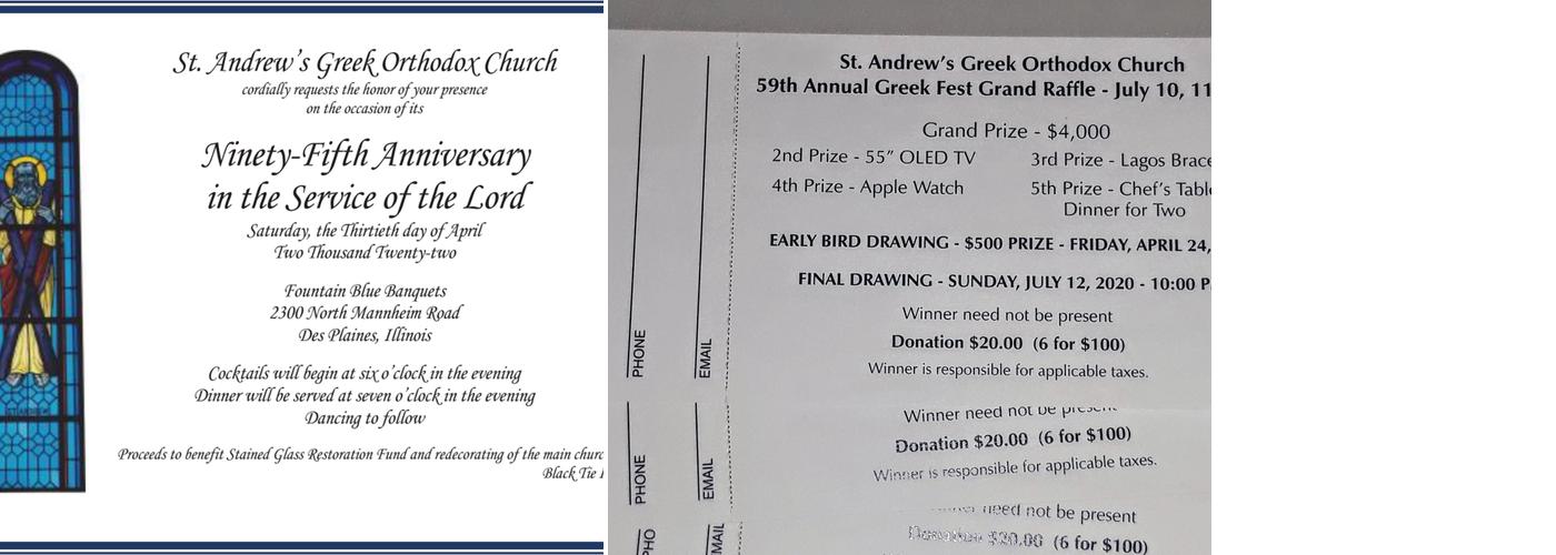 St. Andrew Greek Orthodox Church Menu