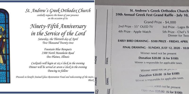 St. Andrew Greek Orthodox Church Menu
