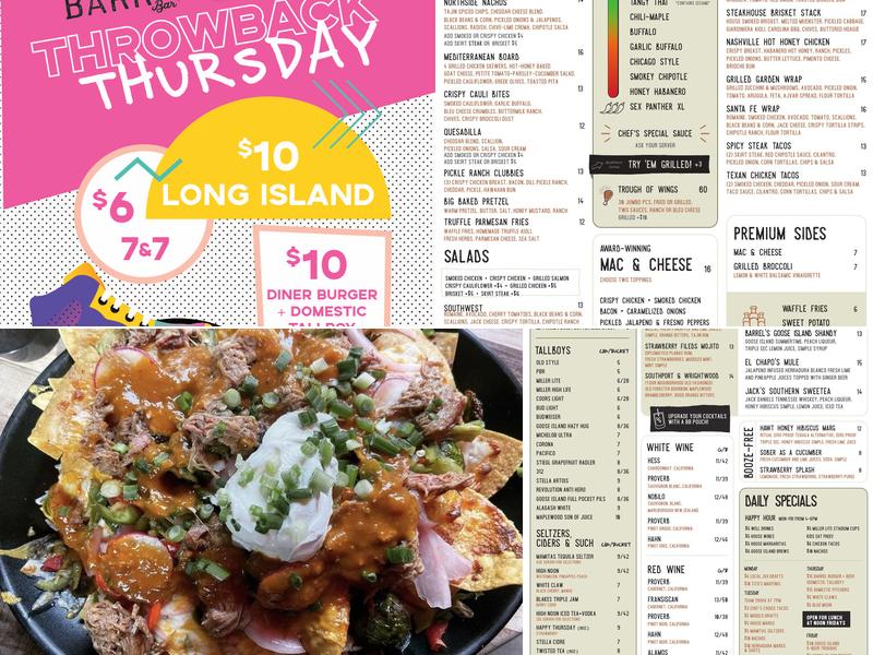 Broken Barrel Bar Menu