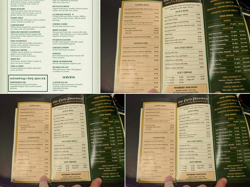 5th Province Menu