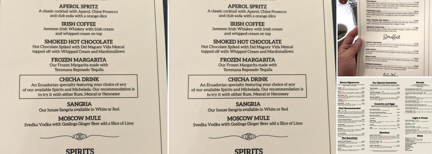 Breakfast House Menu