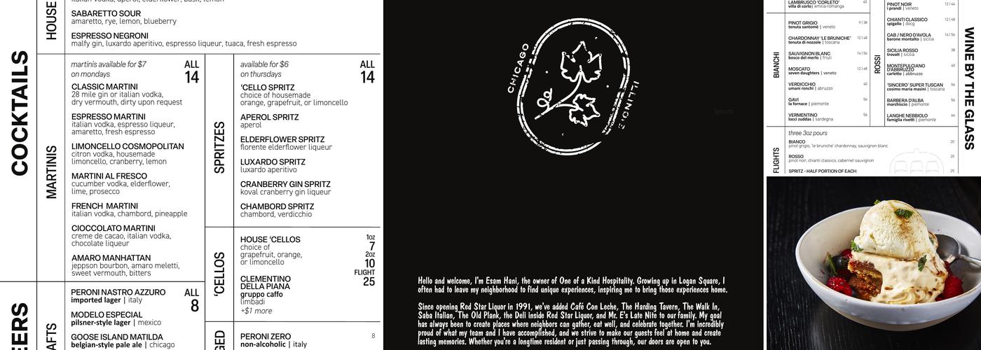 SABA Italian Bar + Kitchen Menu