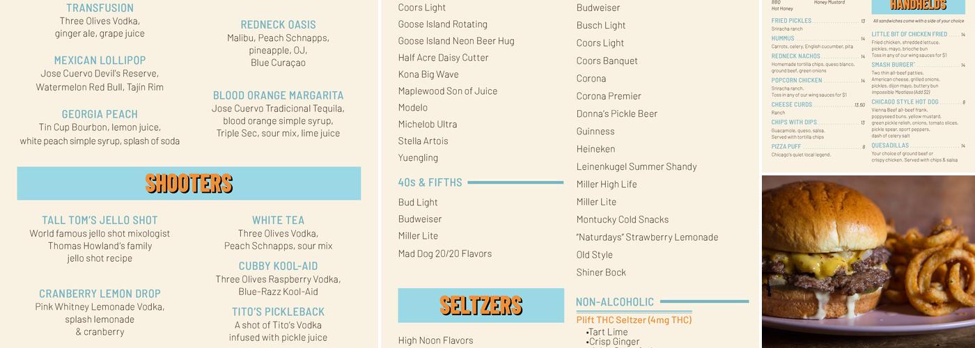 The Country Club Menu