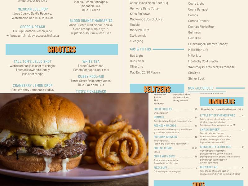 The Country Club Menu