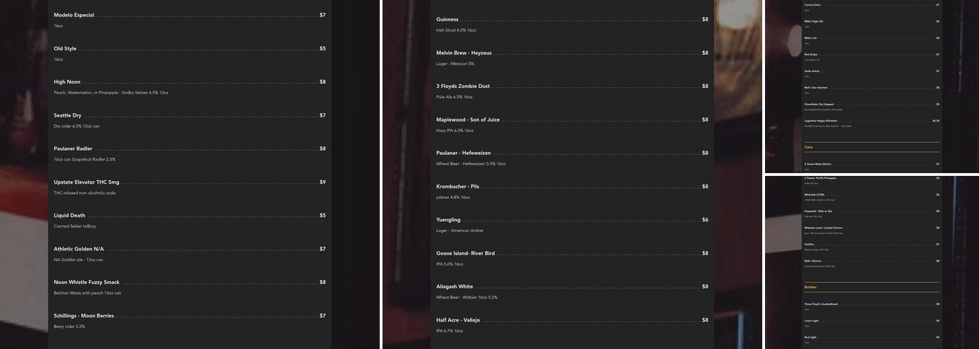 aliveOne Menu