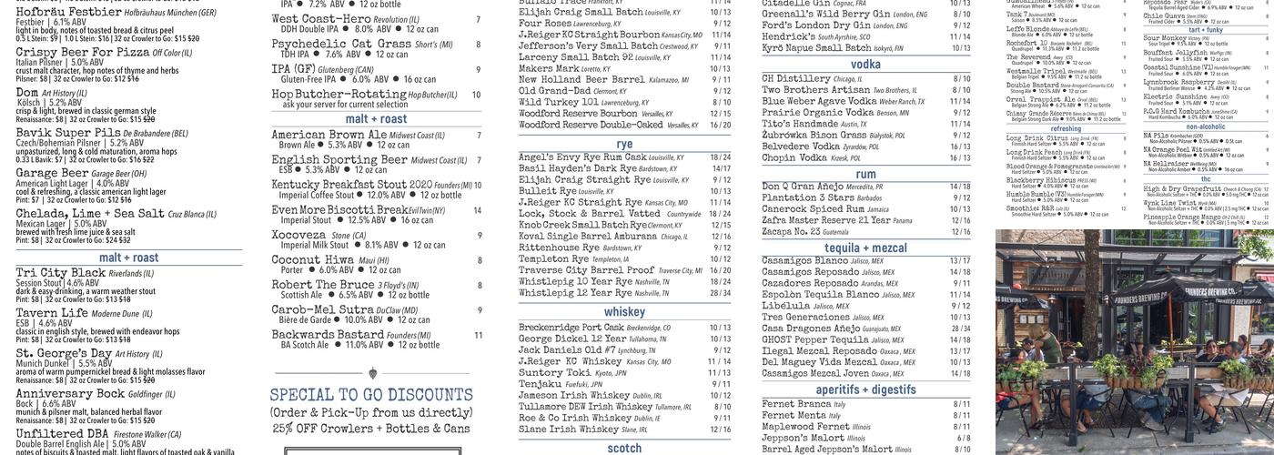 Centennial Crafted Beer & Eatery Menu