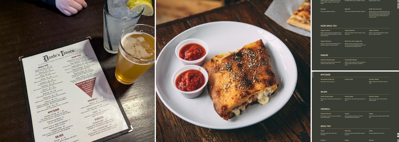 Dante’s Tavern Menu