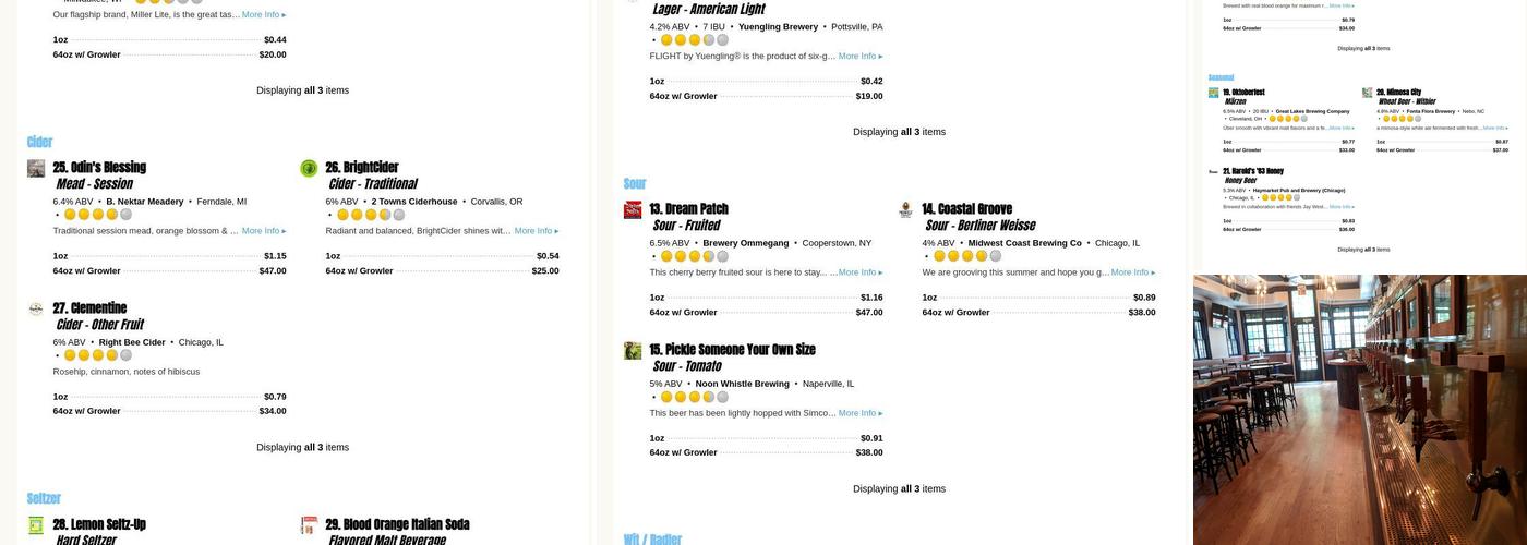 Tapster Lincoln Park Menu