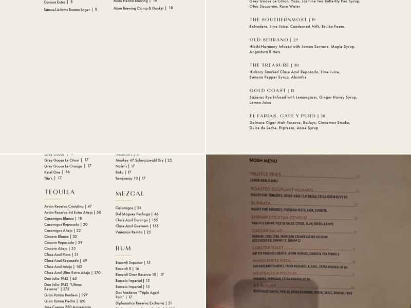 Bernard’s Menu