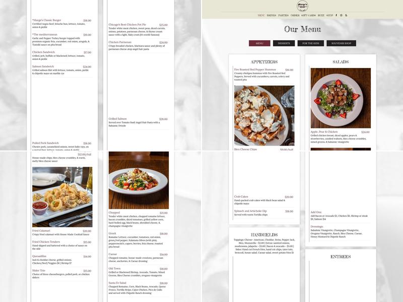 Marge's Still Menu