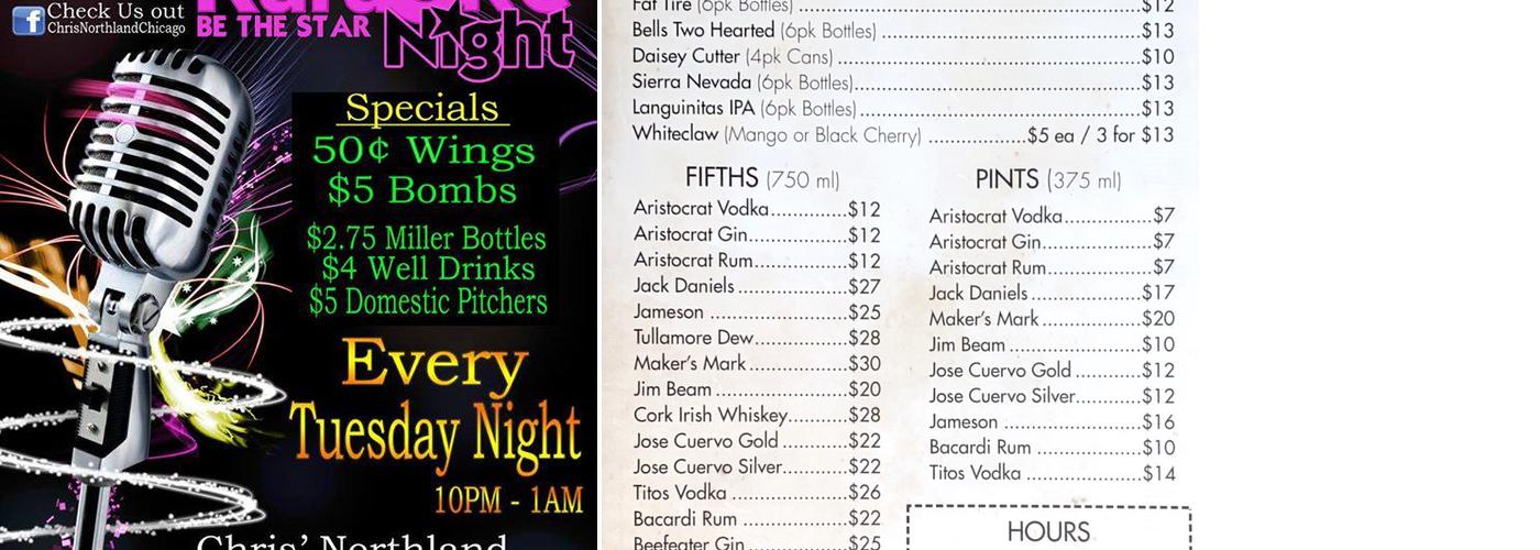 Chris' Beer Garden Menu