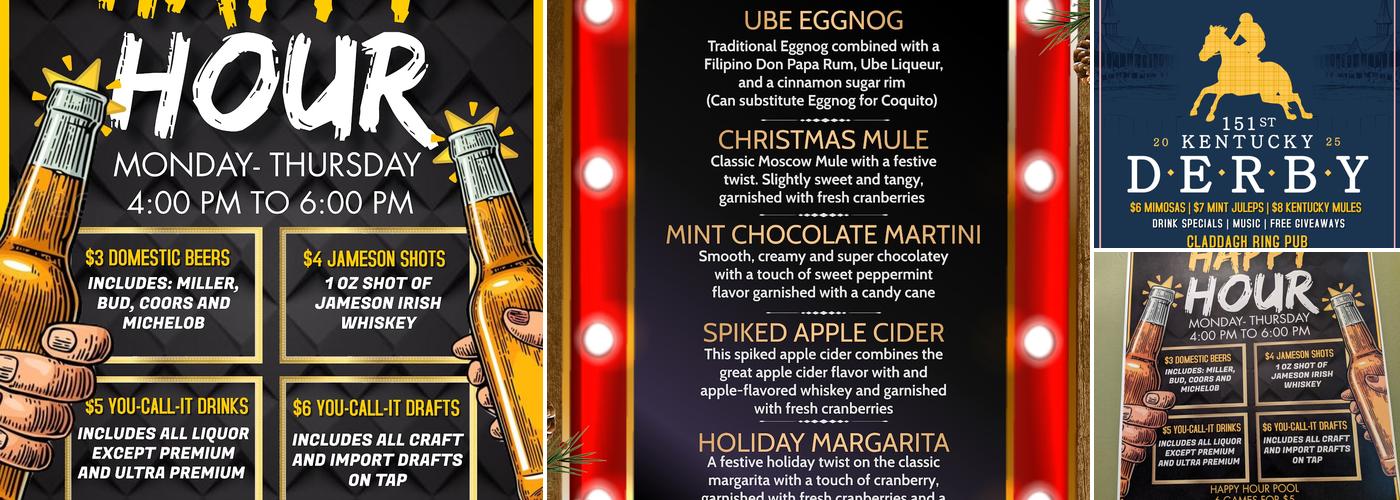 Claddagh Ring Pub Menu