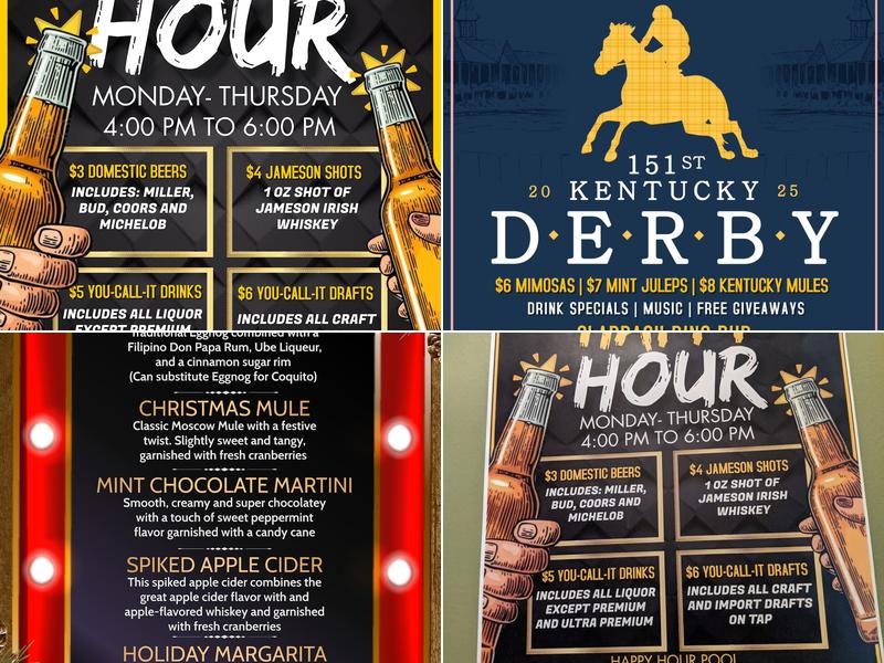 Claddagh Ring Pub Menu