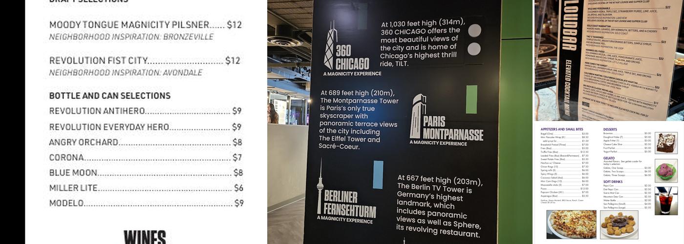 CloudBar at 360 CHICAGO Menu