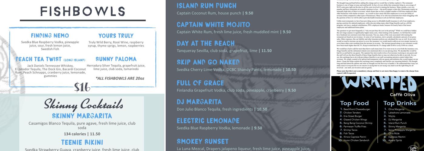 Caffe Oliva Menu