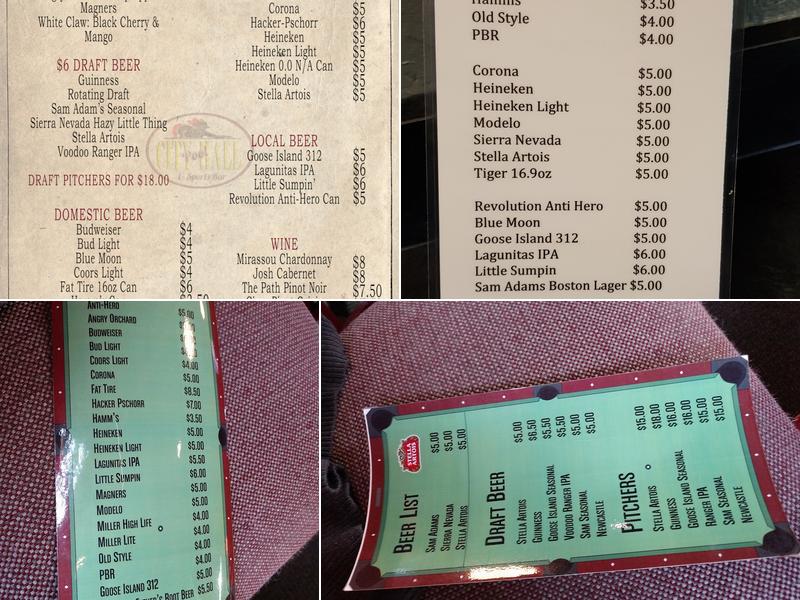 City Pool Hall & Sports Bar Menu