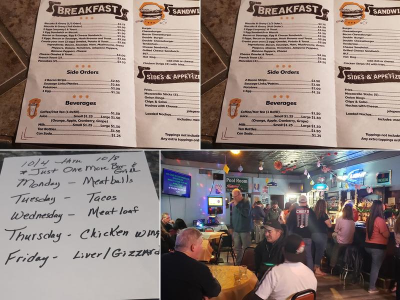 Just One More Bar & Grill Menu