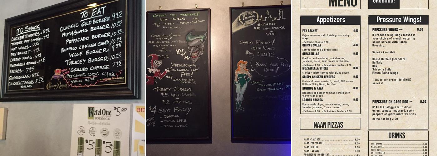 Pressure Billiards & Cafe Menu