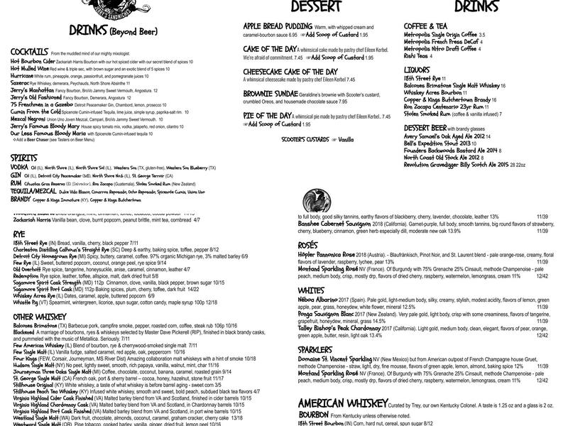 Jerry's Sandwiches Menu