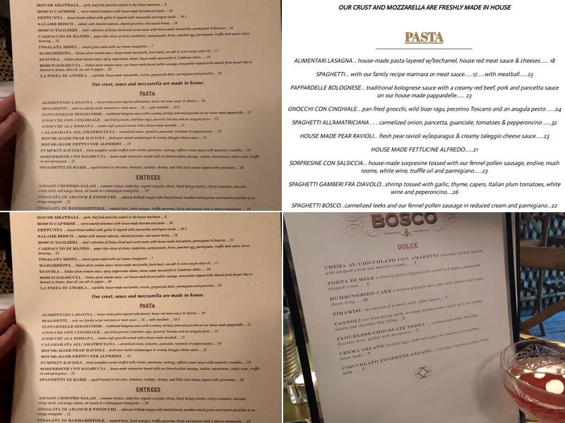 Bar Bosco Menu