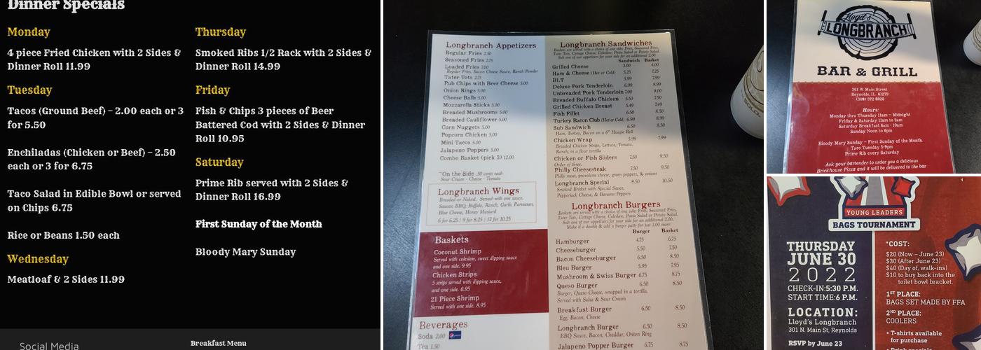 Bo's Longbranch (formerly Jeronimo's) Menu