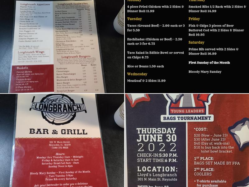 Bo's Longbranch (formerly Jeronimo's) Menu