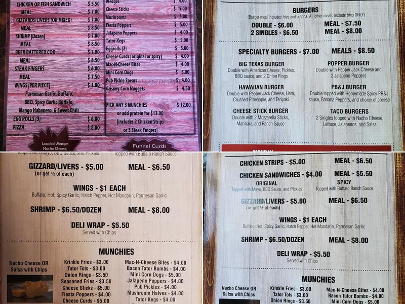 Rooster's Tavern Menu