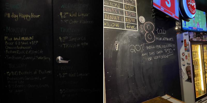 Clifton Heights Tavern Menu