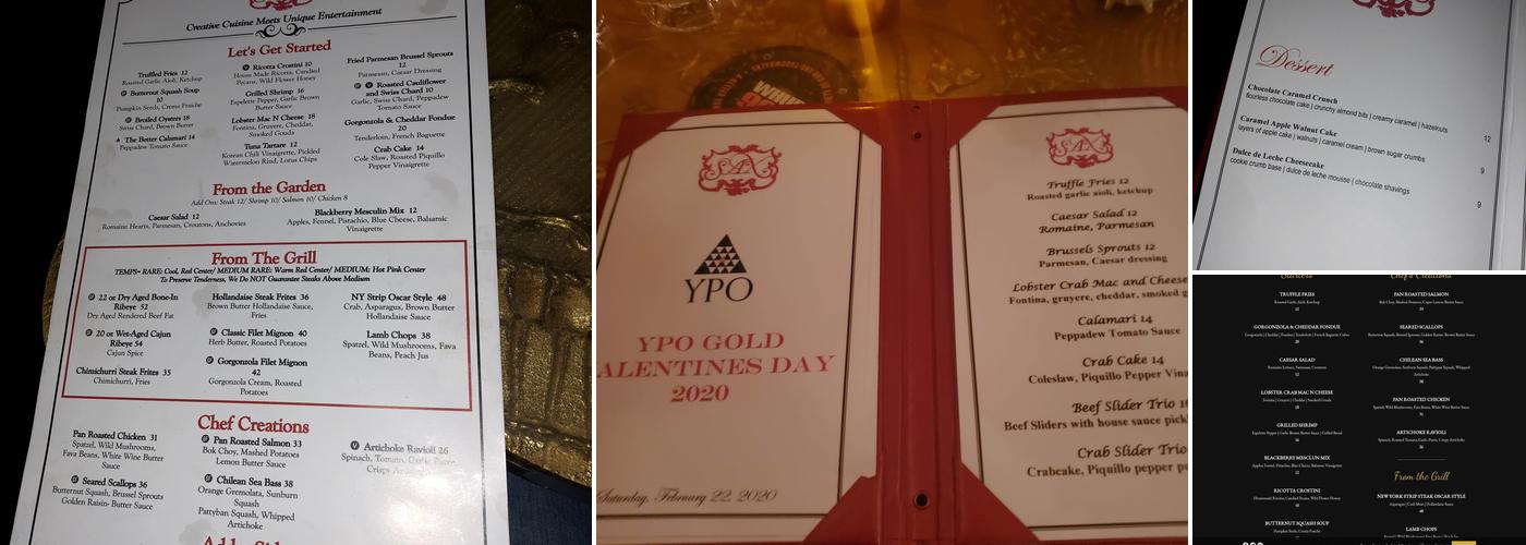 Sax Restaurant & Lounge Menu