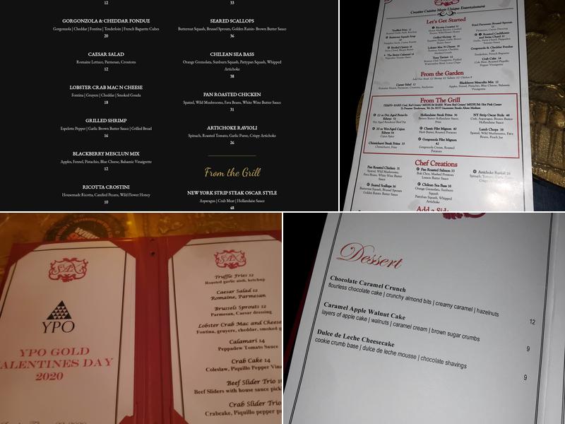 Sax Restaurant & Lounge Menu